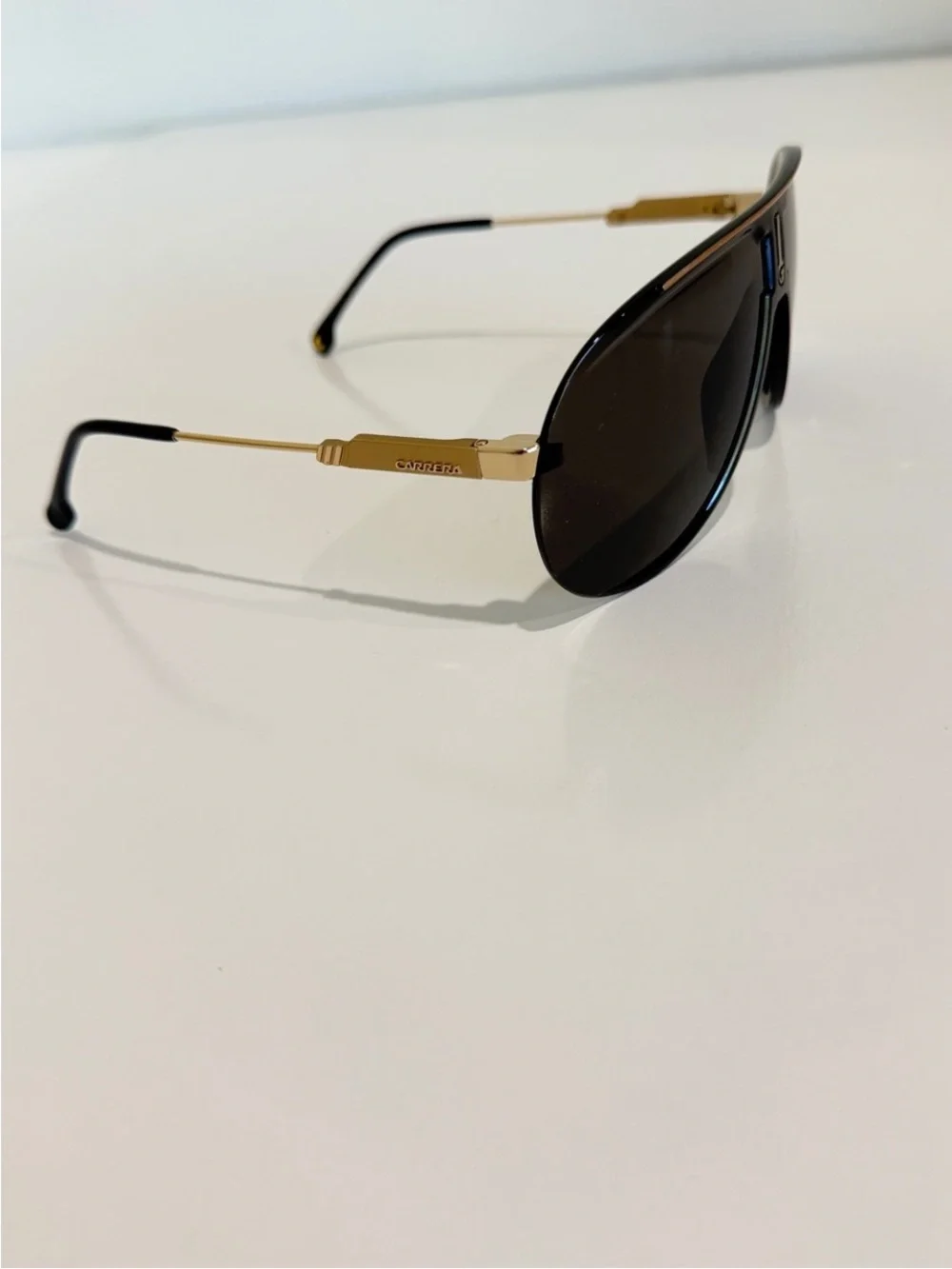 NWOT Carrera Superchampion Special Edition Black Gold Aviator Sunglasses 2M22K